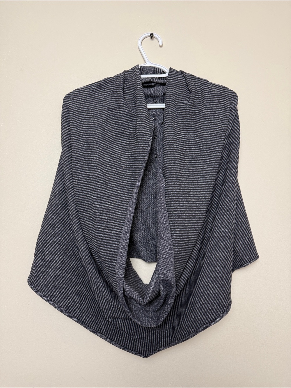 Lululemon Charcoal Striped Open-Front Women's Sweater Wrap